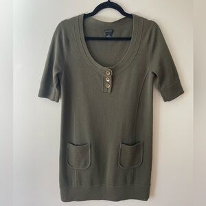 Club Monaco olive green merino wool sweater dress size L